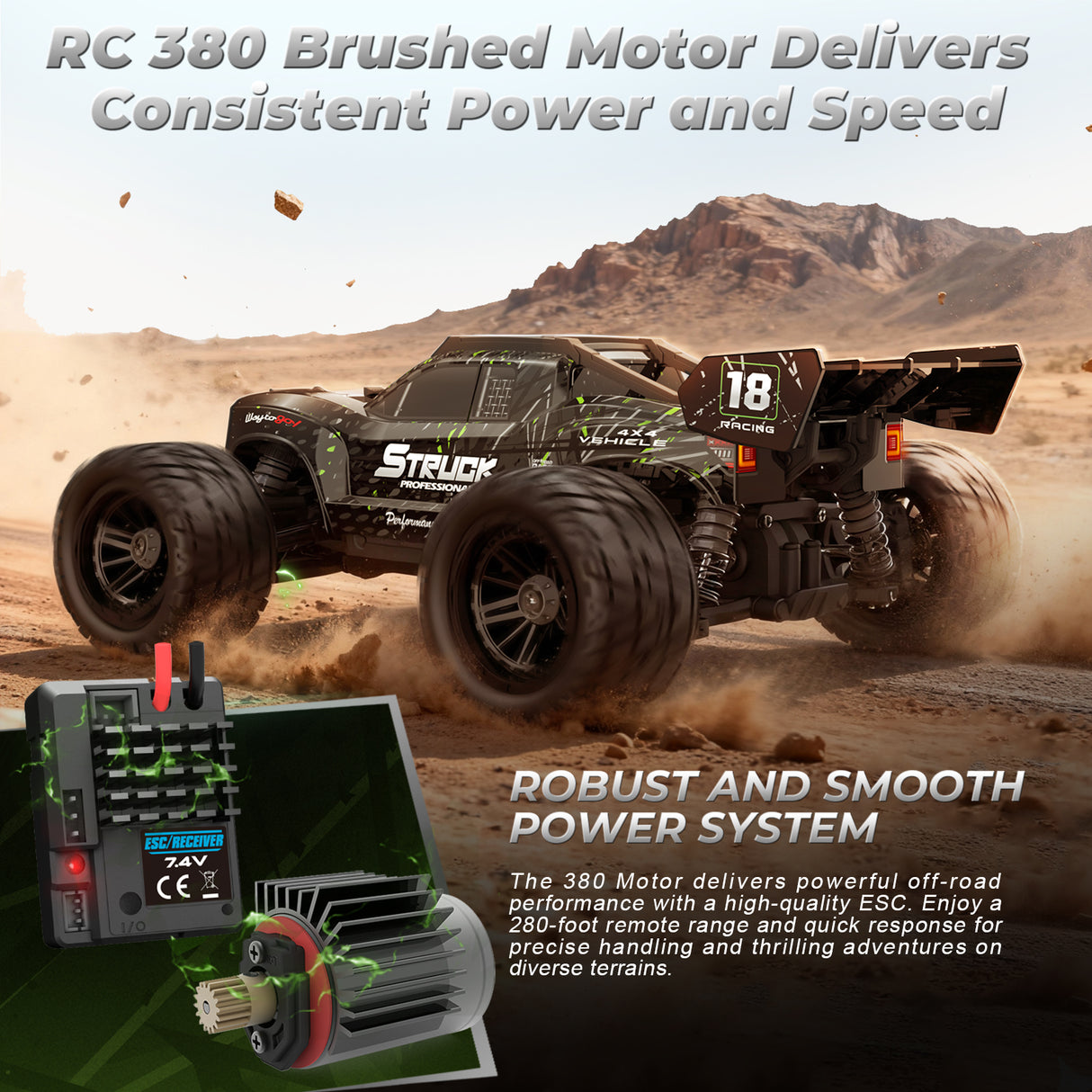 HAIBOXING 18872 1/18 Brushed RC Buggy Car with 2 Batteries