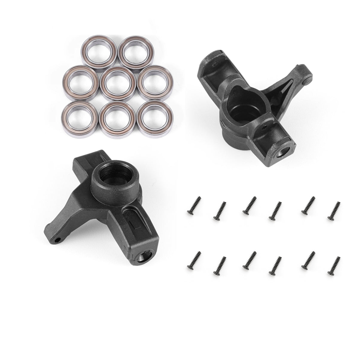 HAIBOXING 635953 + M16013+S088 Ball Bearings (6.35*9.53*3.17mm)+Steering Hubs (L/R)+Countersunk Self Tapping Screws(12P) KBHO2.6*12mm