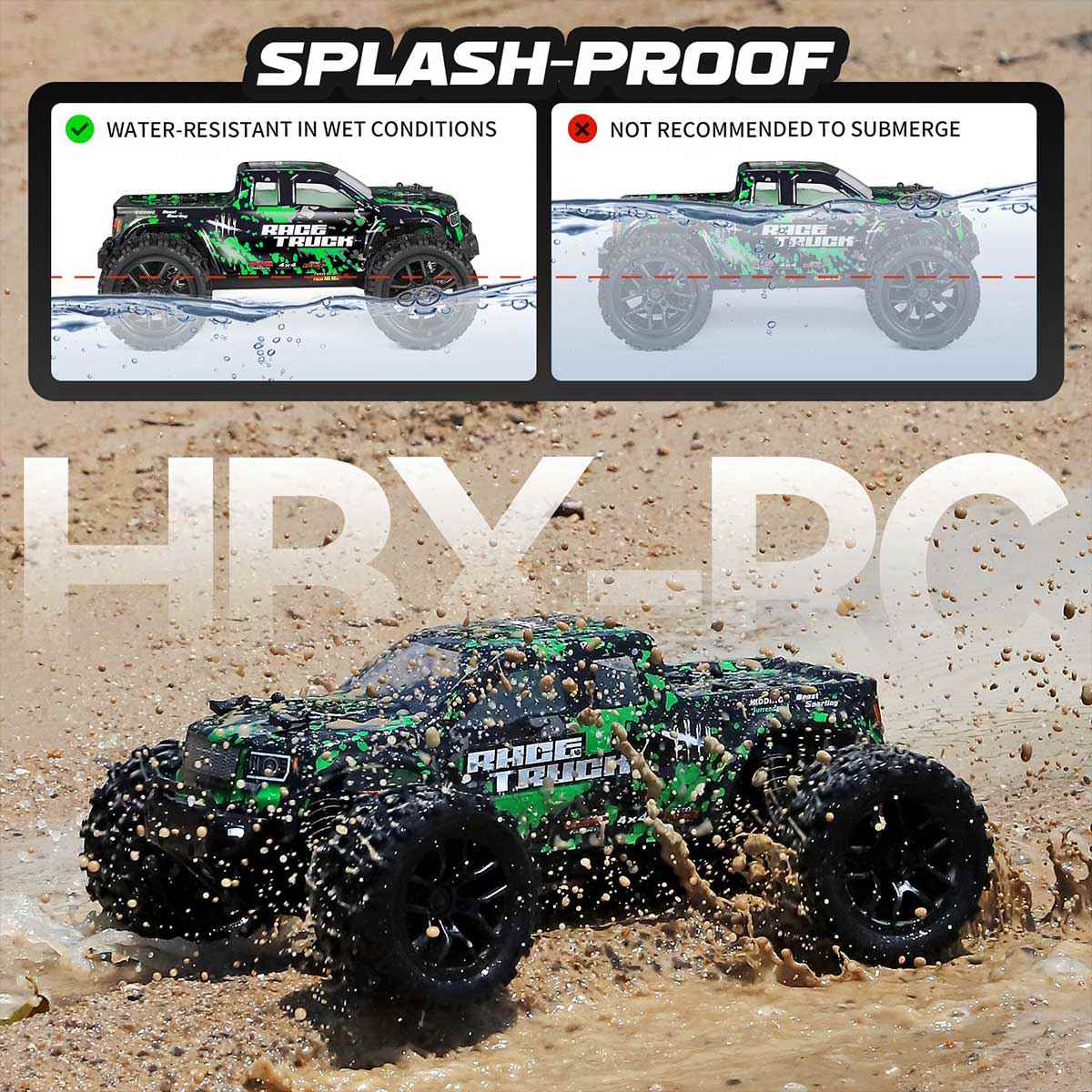 HAIBOXING 18859(Green) 1/18 Brushed RC Truck with 2 Batteries