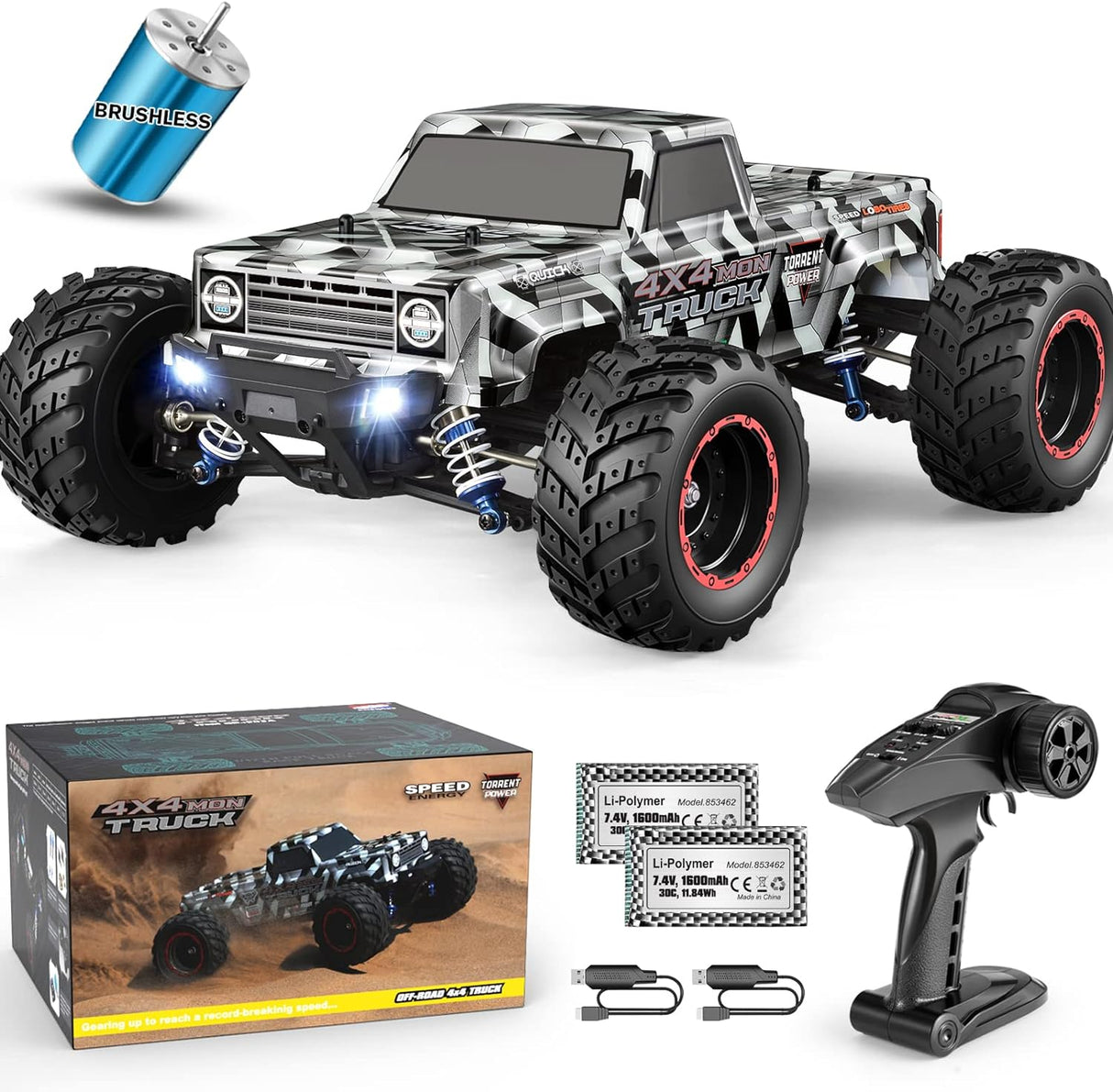Testing2 copy Do not delete HAIBOXING 1/12 Scale Brushless RC Cars 903A, 4X4 Off-Road RC Monster Truck with Fast Remote Control of 55KM/H Top Speed, Hobby Grade RTR RC Vehicles All Terrain for Adults, Boys
