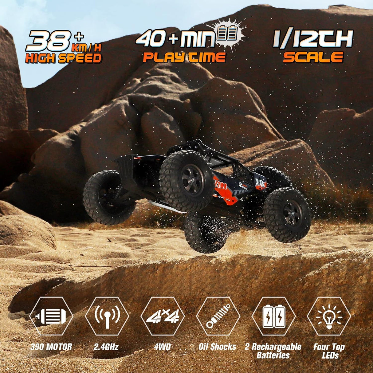 HAIBOXING 905 1/12 Brushed RC Buggy with 2 Batteries