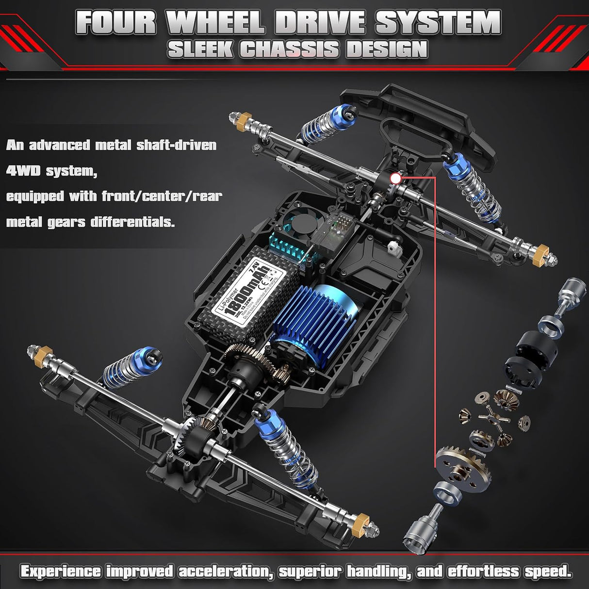 HAIBOXING 2997A 1/12 Brushed RC Buggy with 2 Batteries