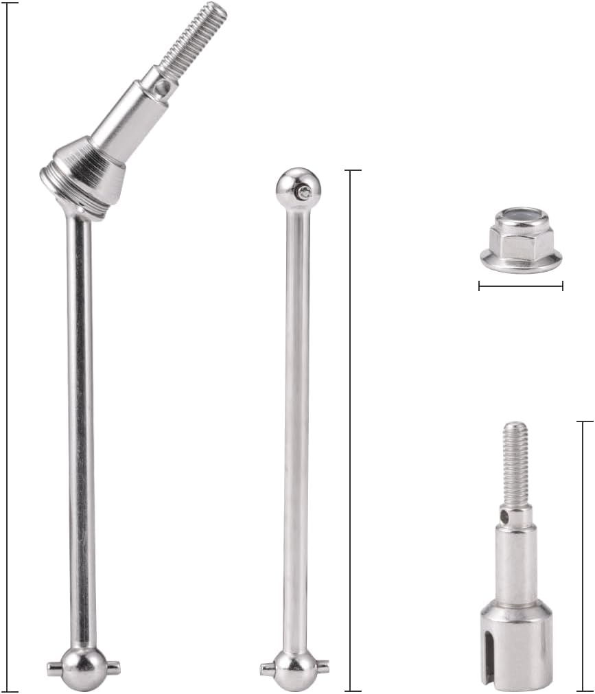 HAIBOXING RC Car Spare Parts Metal Front Universal Drive Shafts and Rear Drive Shafts Apply to 903 & 903A & 905(90205 & 90206 & 90207)