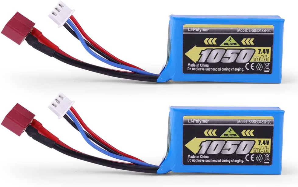 HAIBOXING RC Car Li-Po Batters, 1/16th Scale Spare Parts 7.4V 1050mAh Upgraded Batteries Apply for 16890A & 16889A