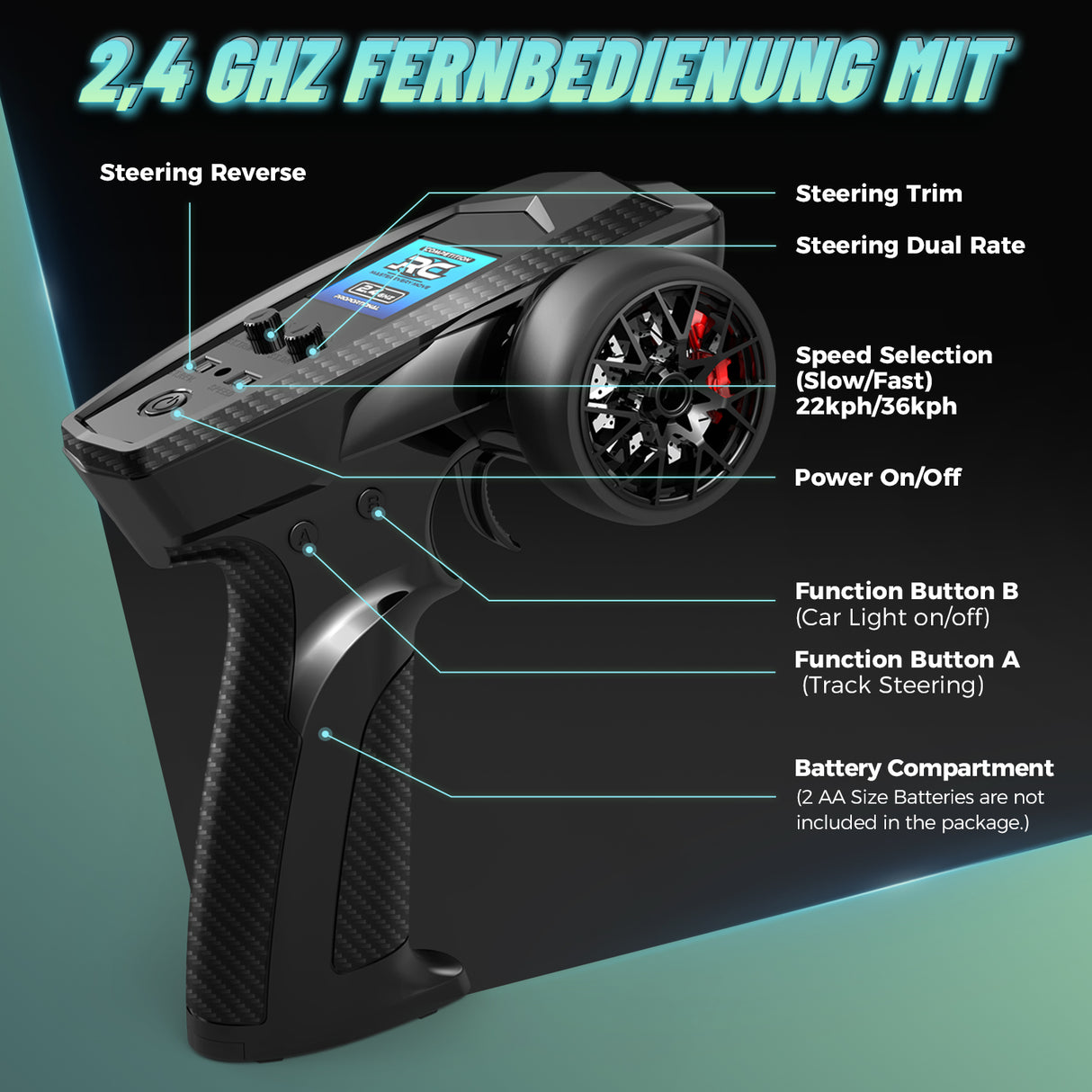 HAIBOXING 18858E(Black) 1/18 Brushed RC Buggy with 2 Batteries