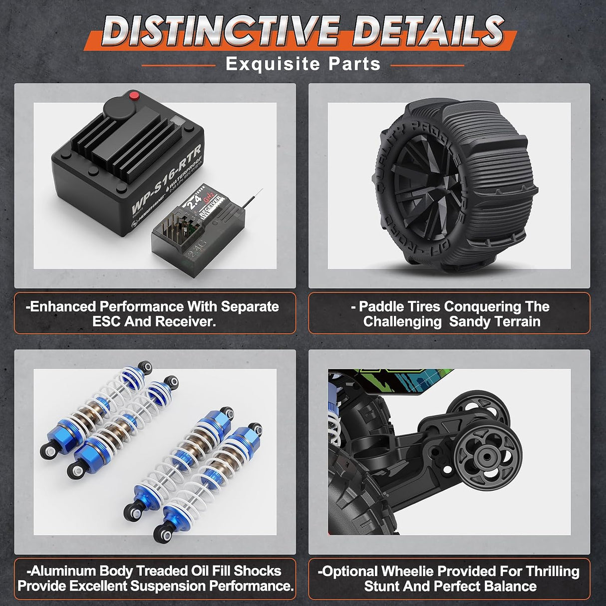 HAIBOXING 16890SA(Green) 1/16 Brushless RC Buggy with 2 Batteries