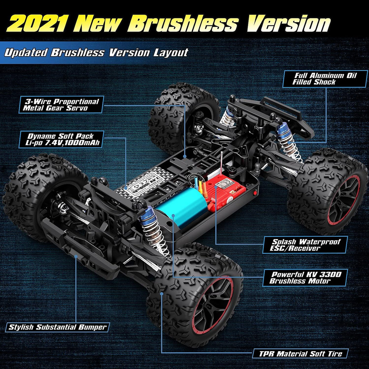 HAIBOXING 18859A 1/18 Brushless RC Truck with 2 Batteries