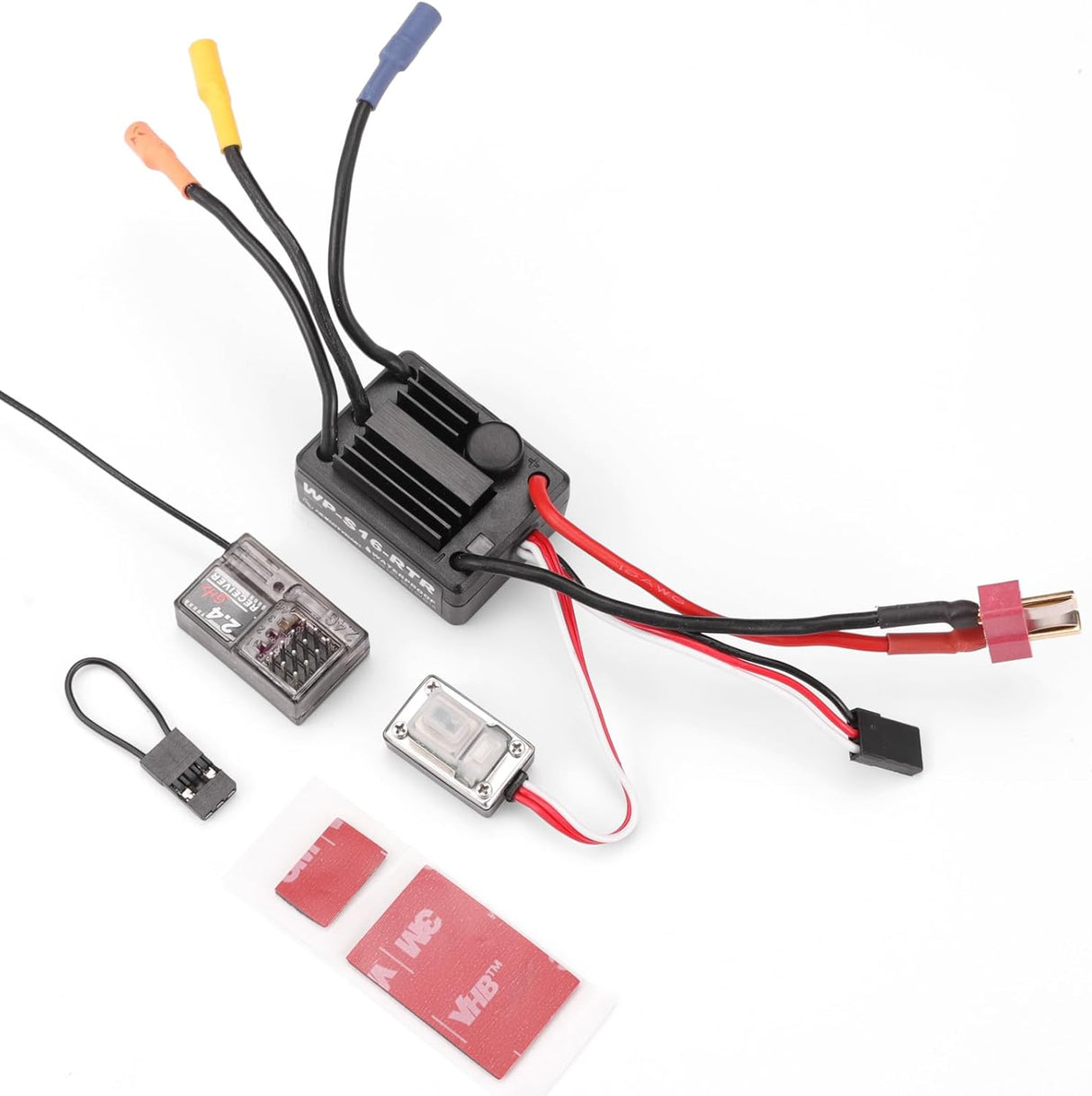 HAIBOXING 1/16TH Scale RC Cars Spare Parts Receiver, RC Truck Replacement Separate HW Brushless ESC and 2.4GHz Receiver with Bind Plug Apply to 16890SA & 3100A(E780 & E781)
