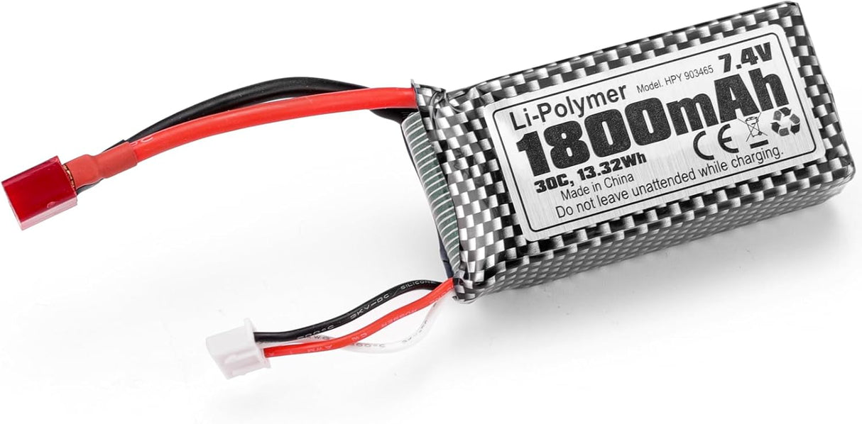 HAIBOXING Brushless RC Cars Li-Po Battery, 1/12th 1/14 Scale Spare Parts 7.4V 1800mAh RC Truck Upgraded Batteries Apply to 903A & 903 & 2997A & 3100A(T2706)