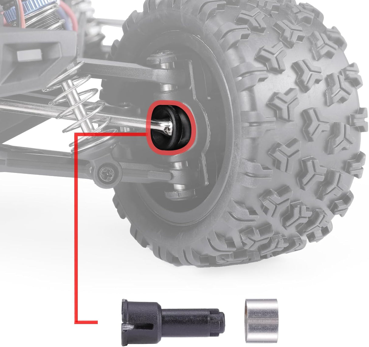 HAIBOXING RC Car Spare Parts Plastic Front/Rear Wheel Shafts Cups, 1/18th Scale Remote Control Trucks Accessories Apply to 2020 New Version 18858 & 18859 & 18868 (M1815)