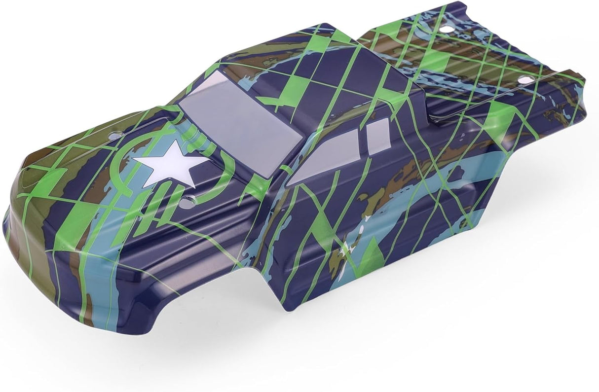 HAIBOXING Brushless 1/16TH RC Cars Spare Parts, RC Trucks Body Shell Yellow & Purple Apply to 16890A and 16890SA Green,4 X4 Race S-Truck Body (M16830)