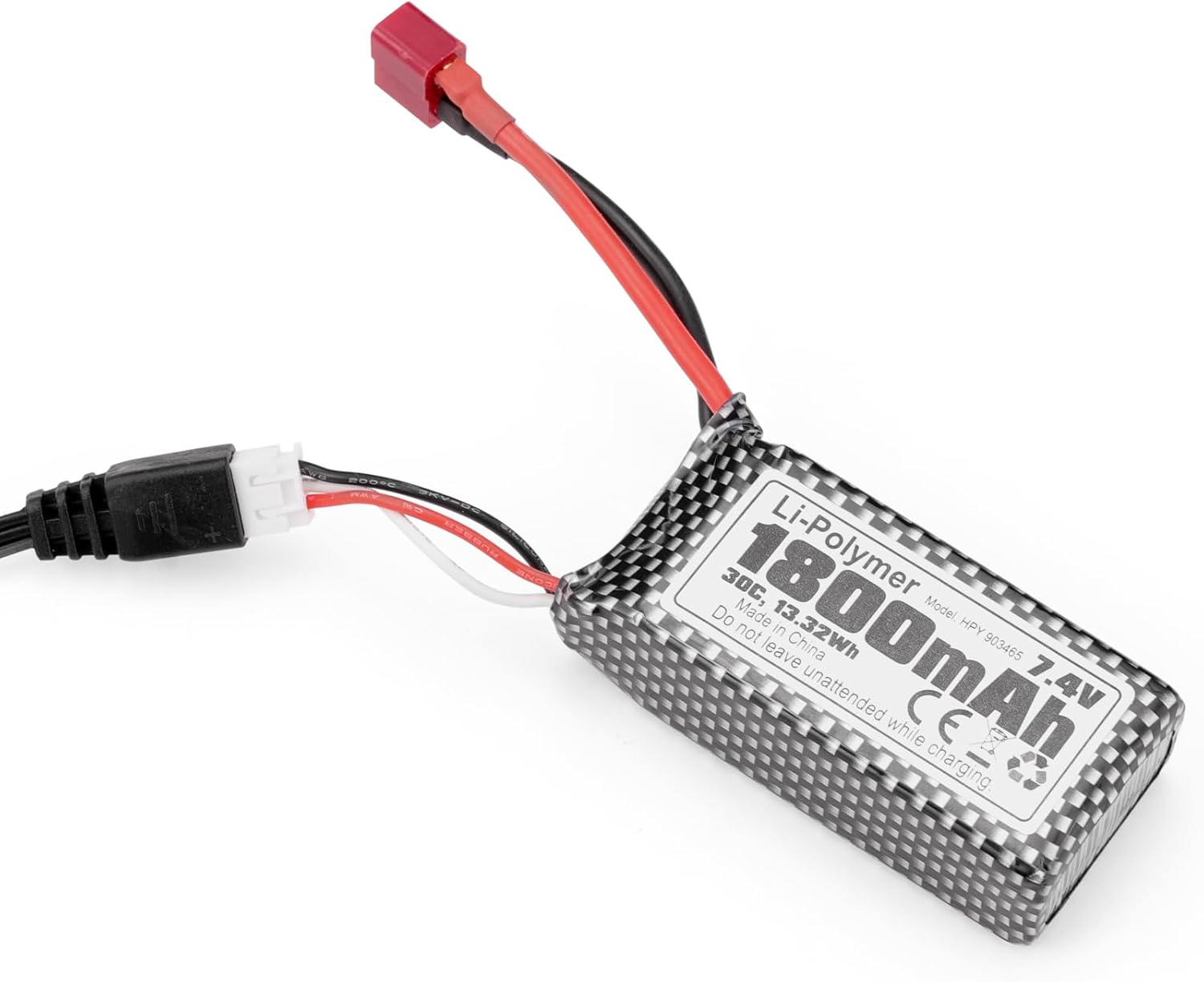 HAIBOXING Brushless RC Cars Li-Po Battery, 1/12th 1/14 Scale Spare Parts 7.4V 1800mAh RC Truck Upgraded Batteries Apply to 903A & 903 & 2997A & 3100A(T2706)