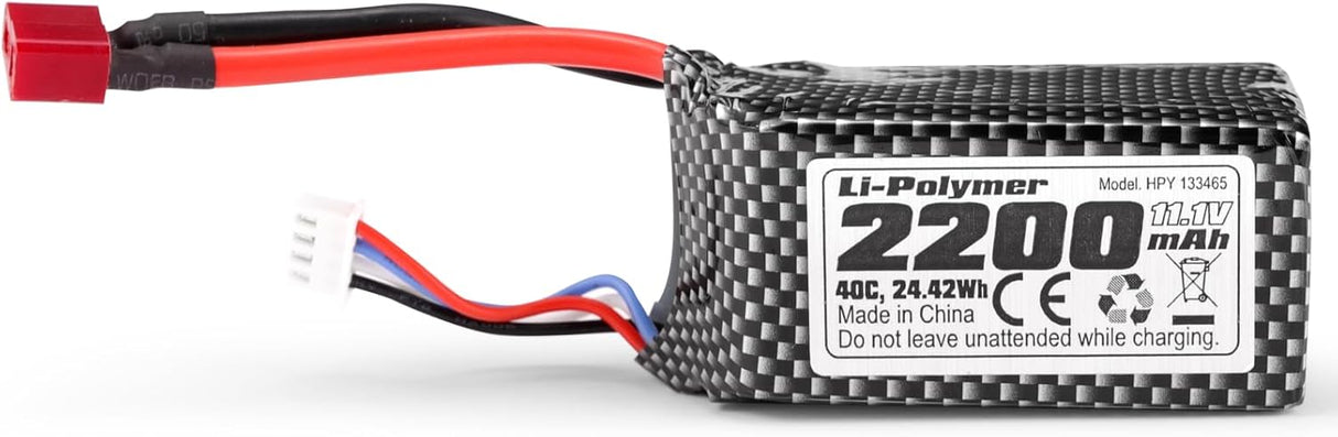 HAIBOXING Brushless RC Cars 3S Polymer Lithium-ion battery HPY 133465,1/16th 1/12 Scale Spare Parts 11.1V, 2200mAh, 24.42Wh RC Truck Upgraded Batteries Apply to 2997A & 3100A(11122S)