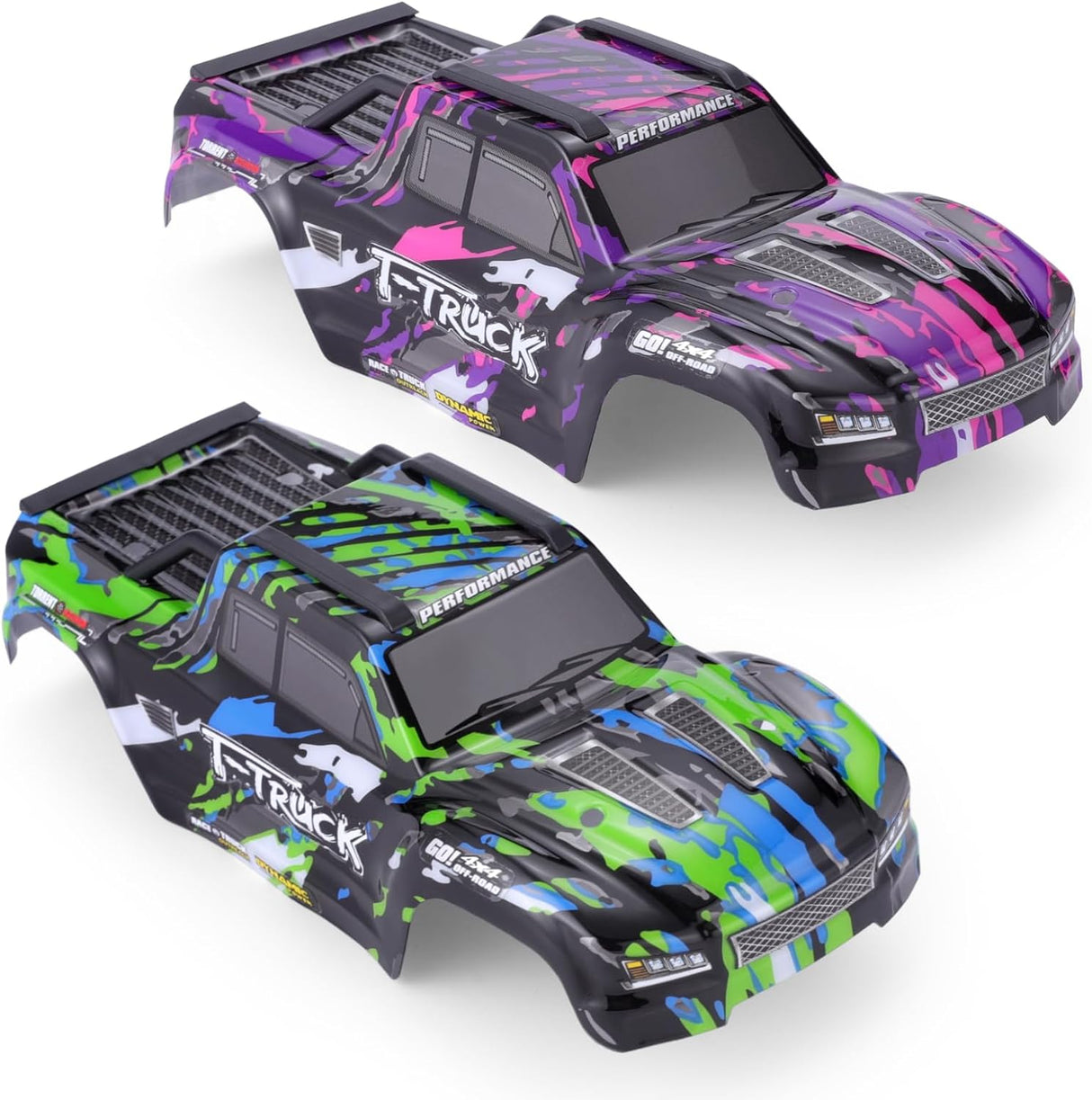 HAIBOXING Brushless RC Cars Spare Parts, 1/18 Car Body Shell 2pcs Green and Purple Apply to 18859A,2022 New Versions with The Body Roof Cage M2005 (M2001 & M2002)