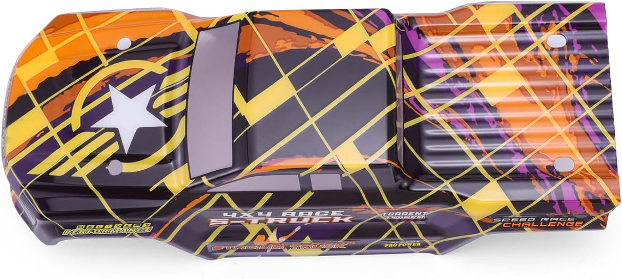 HAIBOXING Brushless 1/16TH RC Cars Spare Parts, RC Trucks Body Shell Yellow & Purple Apply to 16890A,4 X4 Race S-Truck Body(M16820)