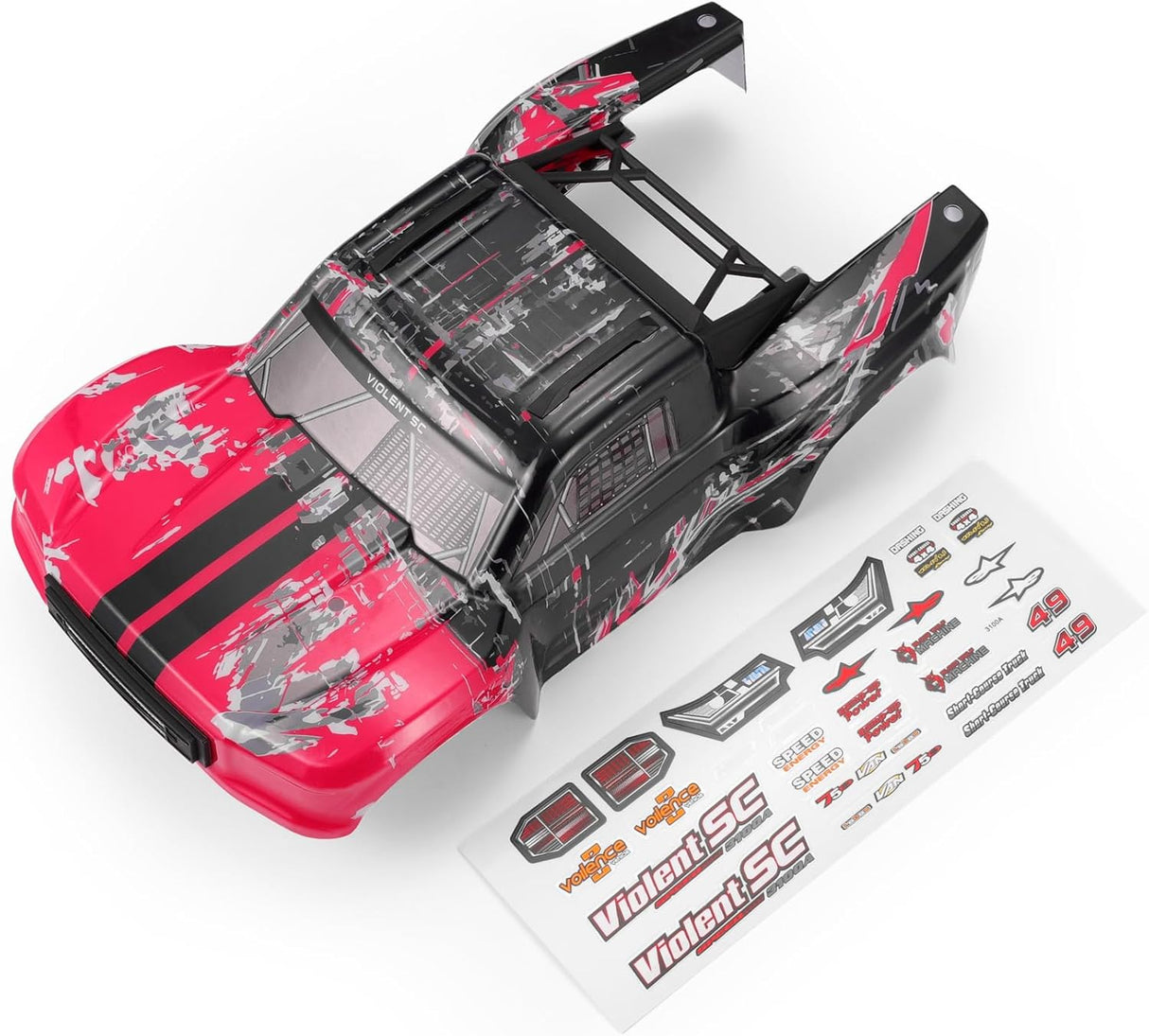 HAIBOXING Remote Control Cars Spare Parts,1/14TH RC Trucks Replacement Part Body Shell Red & Rear Rack with Headlight(F4301 & F4302 & F4320 & 3100A-BM01)