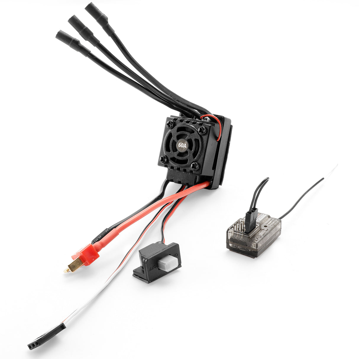HAIBOXING 1/12TH Scale RC Car Spare Parts, Brushless Remote Control Truck Replacement 60A Brushless ESC and 2.4GHz Receiver w/Bind Plug Apply to 2997A(T2704 & E780)