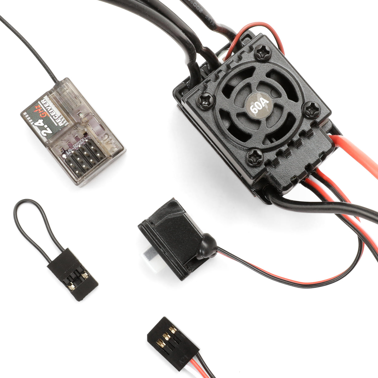 HAIBOXING 1/12TH Scale RC Car Spare Parts, Brushless Remote Control Truck Replacement 60A Brushless ESC and 2.4GHz Receiver w/Bind Plug Apply to 2997A(T2704 & E780)