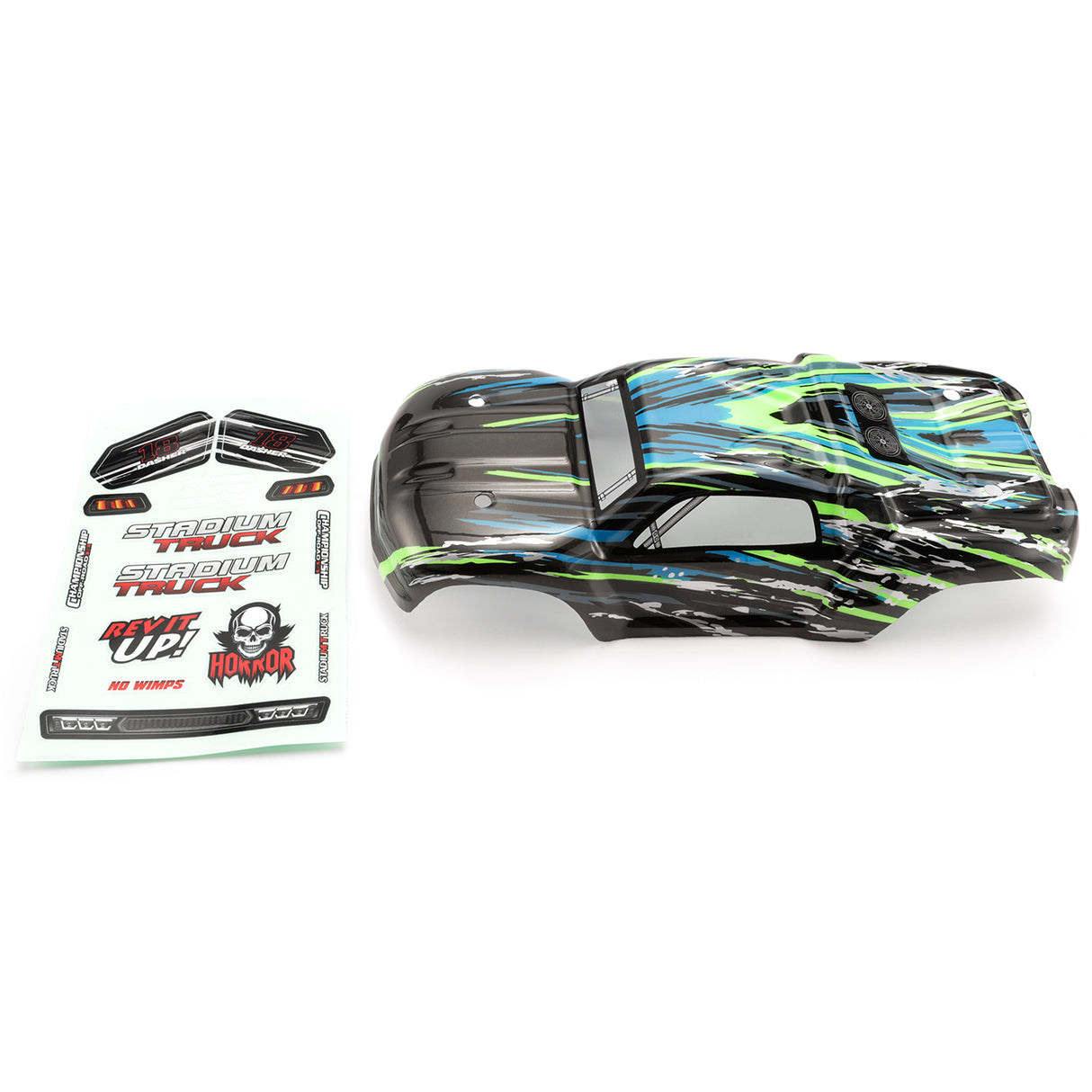 HAIBOXING P1867 Stadium Truck Body(Black Green)+Decal Sheet for HBX18858E
