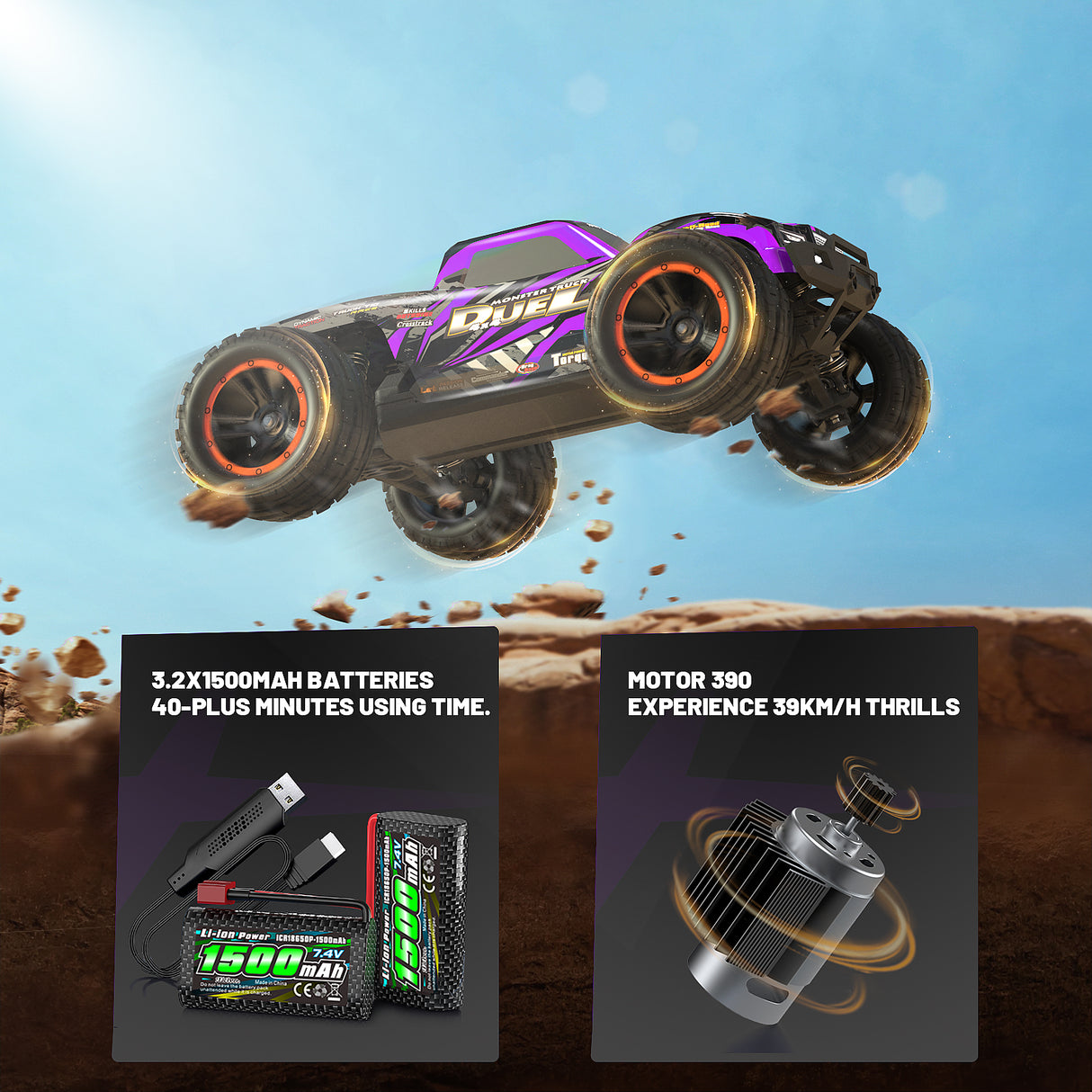 HAIBOXING 2105 1/14 Brushed RC Truck with 2 Batteries