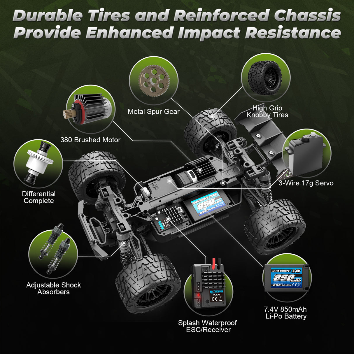 HAIBOXING 18872 1/18 Brushed RC Buggy Car with 2 Batteries