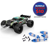HAIBOXING 18858E  (Black) & 18HOP1: 1/18 RC Truck with Full Metal Oil-Filled Shock Upgrade Set
