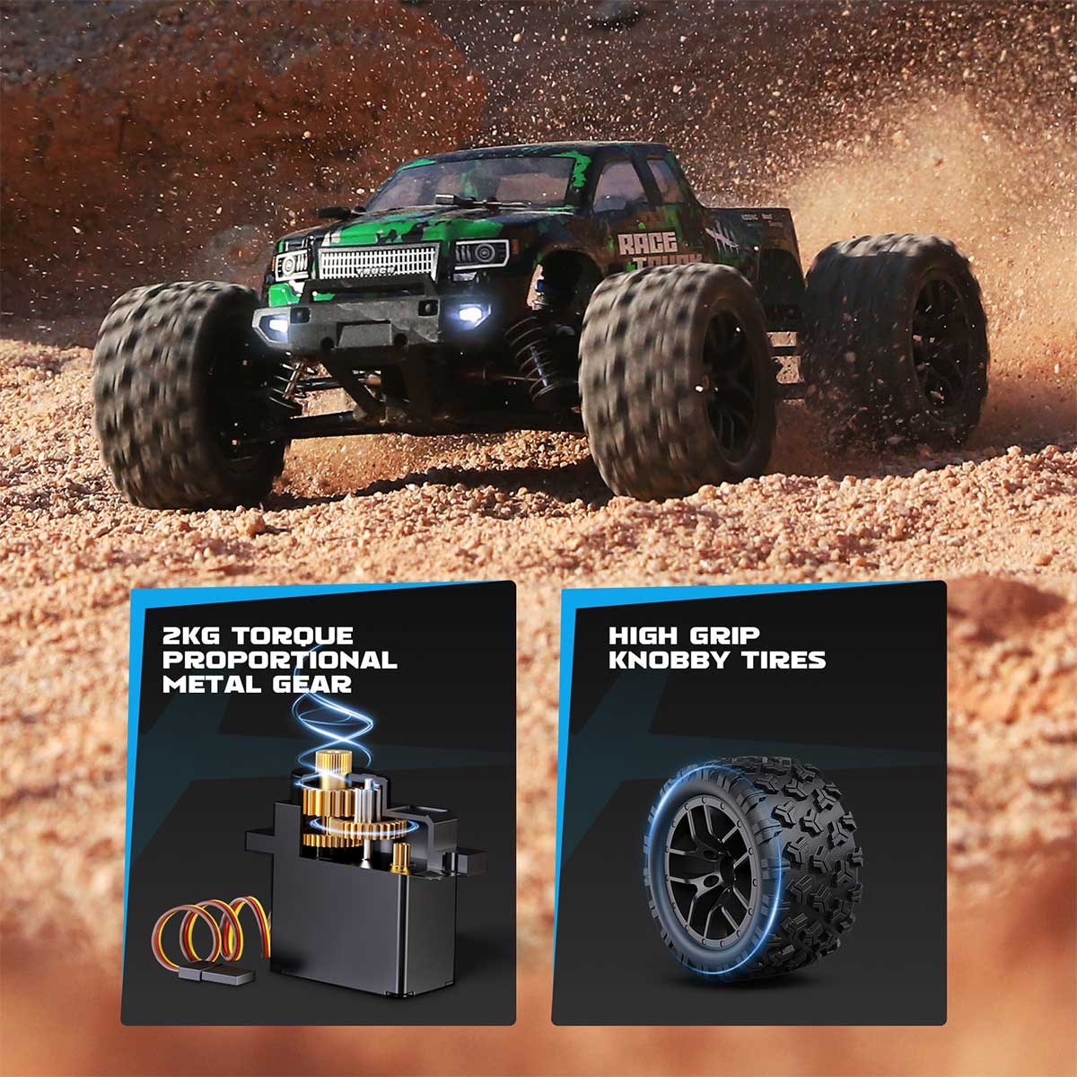 HAIBOXING 18859(Green) 1/18 Brushed RC Truck – Haiboxing