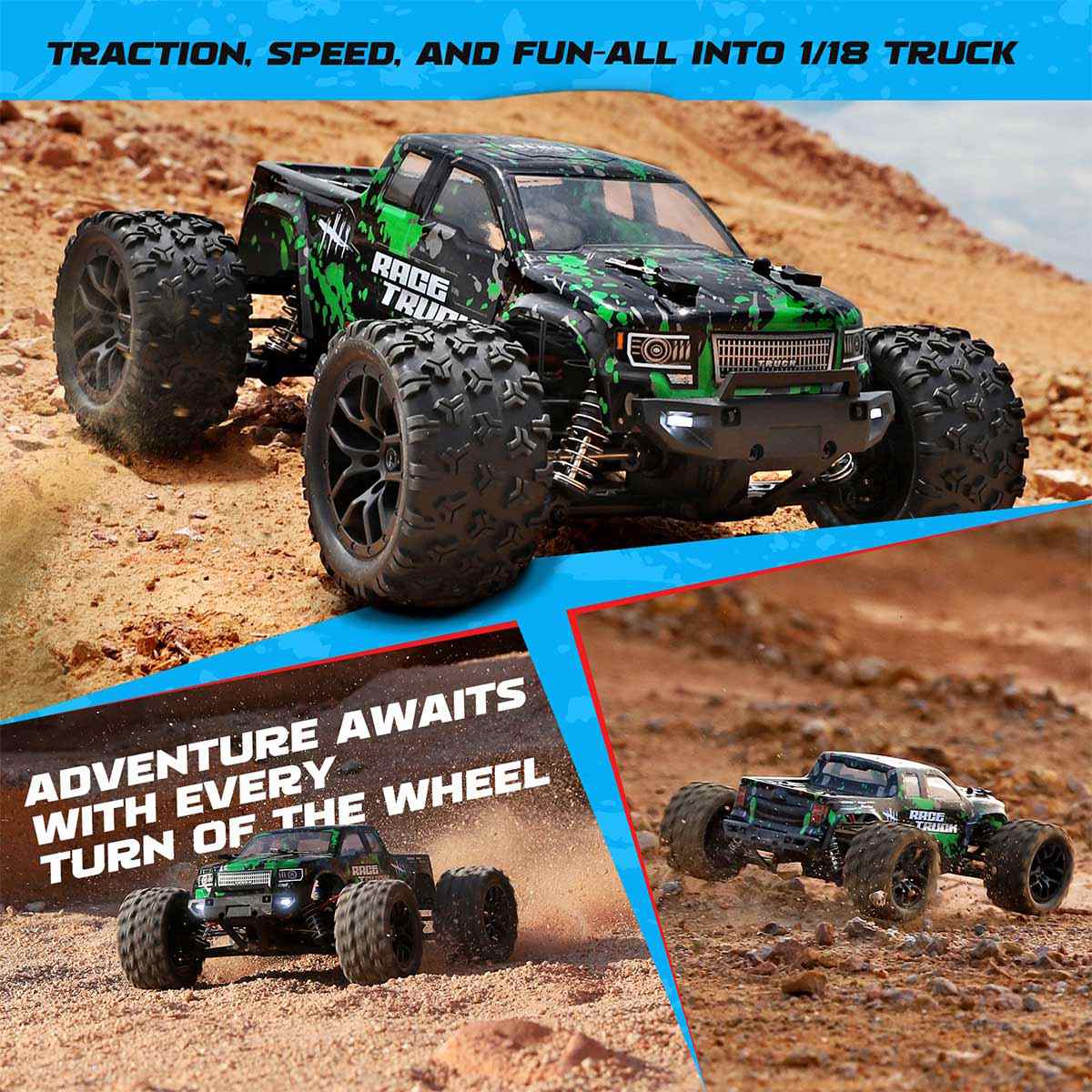 HAIBOXING 18859(Green) 1/18 Brushed RC Truck – Haiboxing