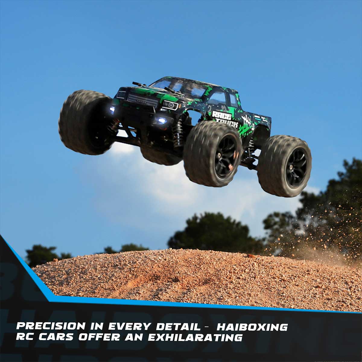 HAIBOXING 18859(Green) 1/18 Brushed RC Truck with 2 Batteries