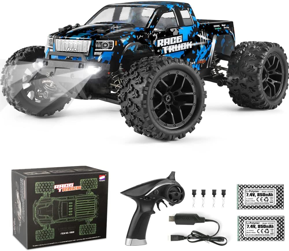 HAIBOXING 18859(Blue) 1/18 Brushed RC Truck with 2 Batteries