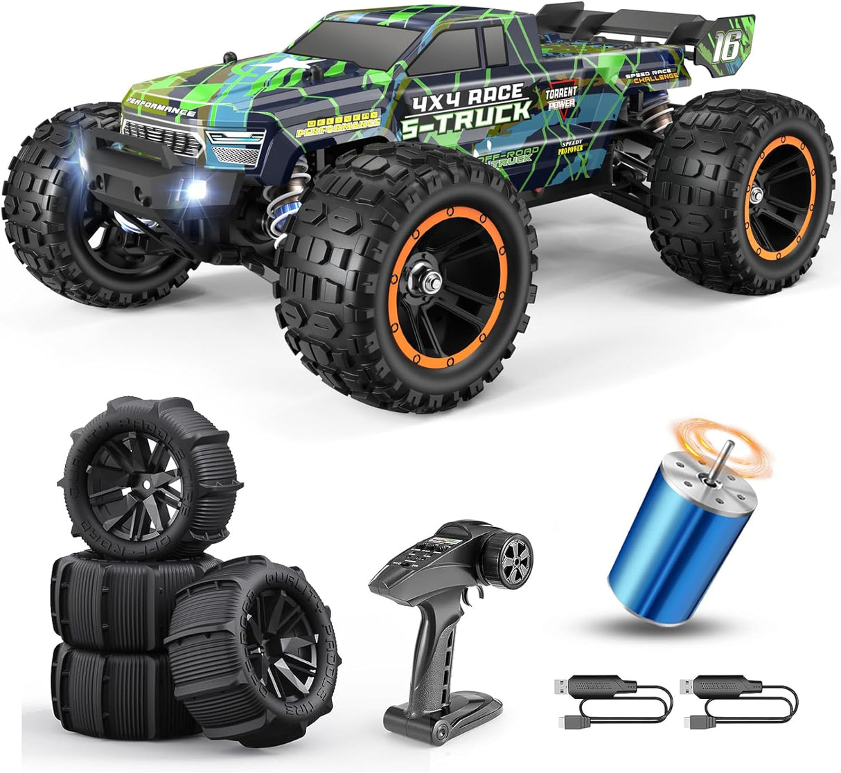 HAIBOXING 16890SA(Green) 1/16 Brushless RC Buggy with 2 Batteries