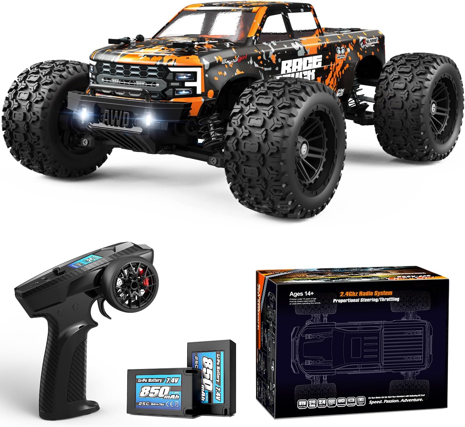HAIBOXING 18859E(Orange) 1/18 Brushed RC Truck – Haiboxing