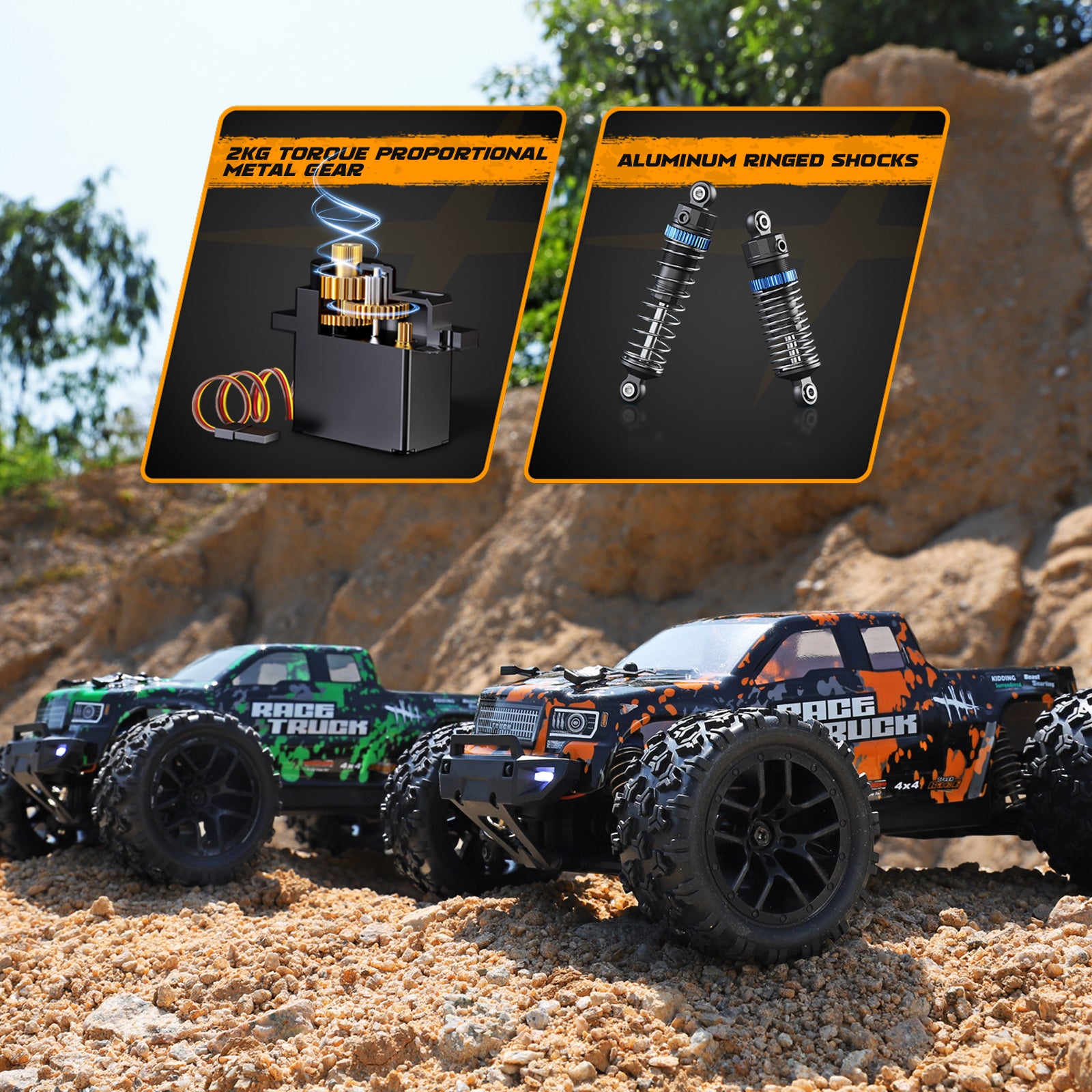 HAIBOXING 18859(Orange) 1/18 Brushed RC Truck – Haiboxing