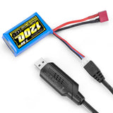 HAIBOXING RC Car T Plug 7.4V 1200mAh Li-PO Rechargeable Battery Apply for 16890A &16890SA & 3100A 2 Pack Batteries with USB Charger(18859E-E001 and E782)