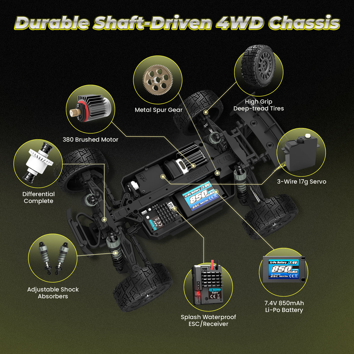 HAIBOXING 18868 1/18 Brushed RC Buggy Car with 2 Batteries