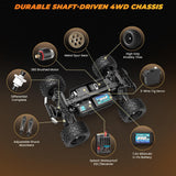 HAIBOXING 18859E(Orange) 1/18 Brushed RC Truck with 2 Batteries