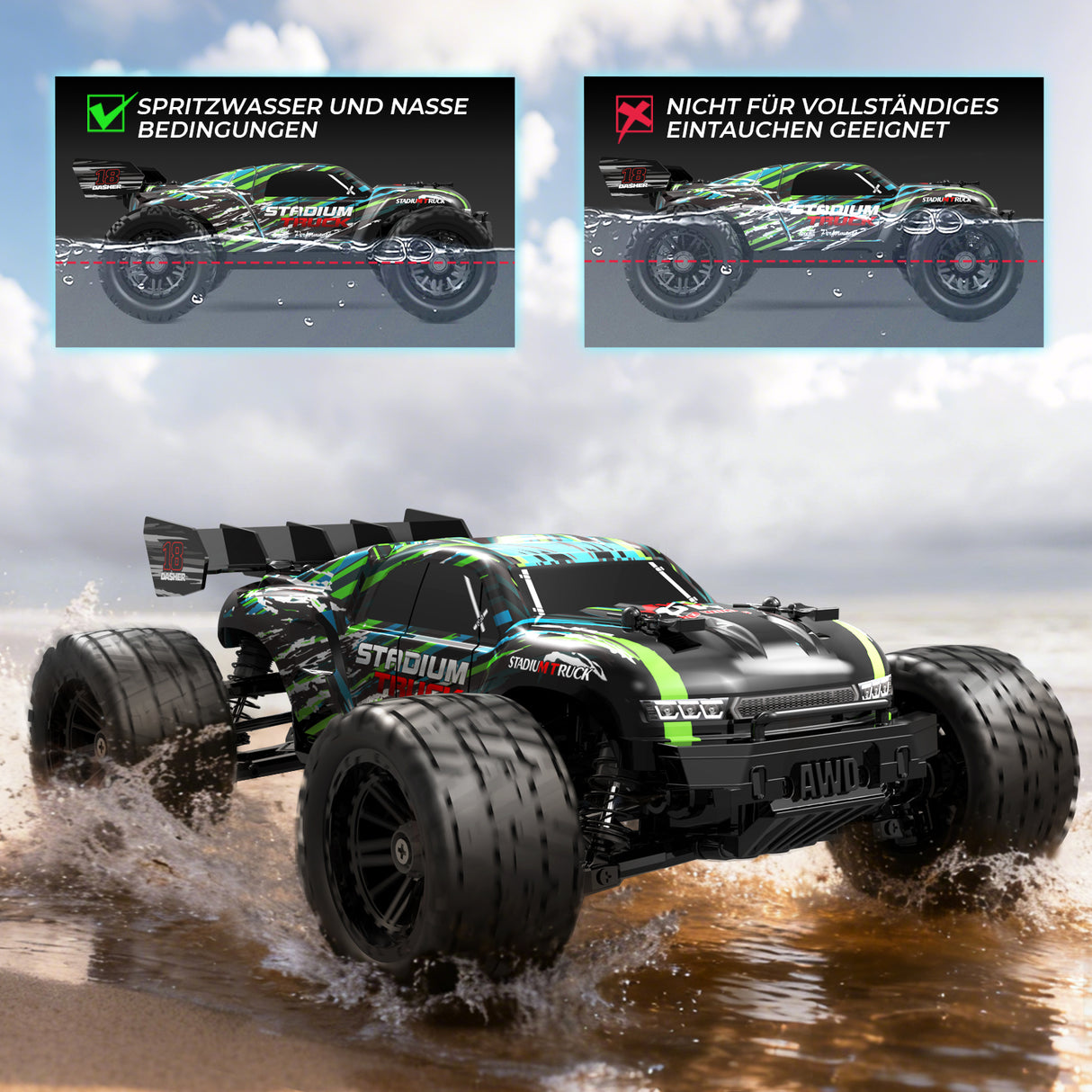 HAIBOXING 18858E(Black) 1/18 Brushed RC Buggy with 2 Batteries