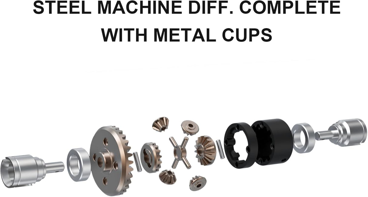 HAIBOXING 1/12th RC Car Spare Parts Sintered Steel Spur Gear & Drive Pinions & Steel Machine Diff. Complete w/Metal Cups Apply to 903A(90203 & 90202)