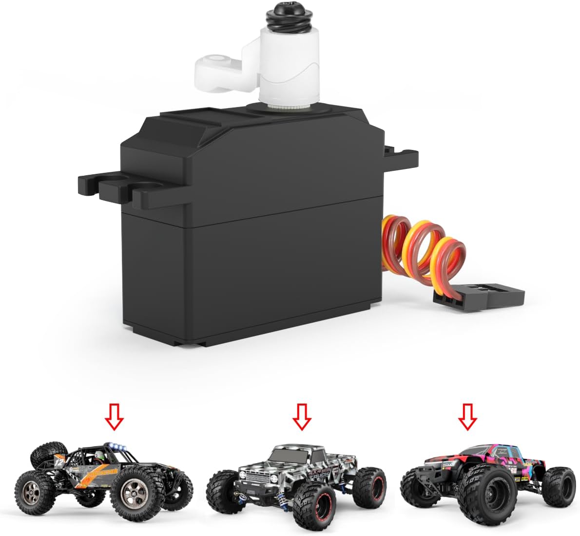 HAIBOXING 1/12TH Scale RC Car Spare Parts 3-Wire 2.2Kg Servo and Servo Saver Assembly Apply to 903 & 903A & 905(90114 & 90126)