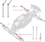 HAIBOXING RC Car Spare Parts Metal Front Universal Drive Shafts and Rear Drive Shafts Apply to 903 & 903A & 905(90205 & 90206 & 90207)