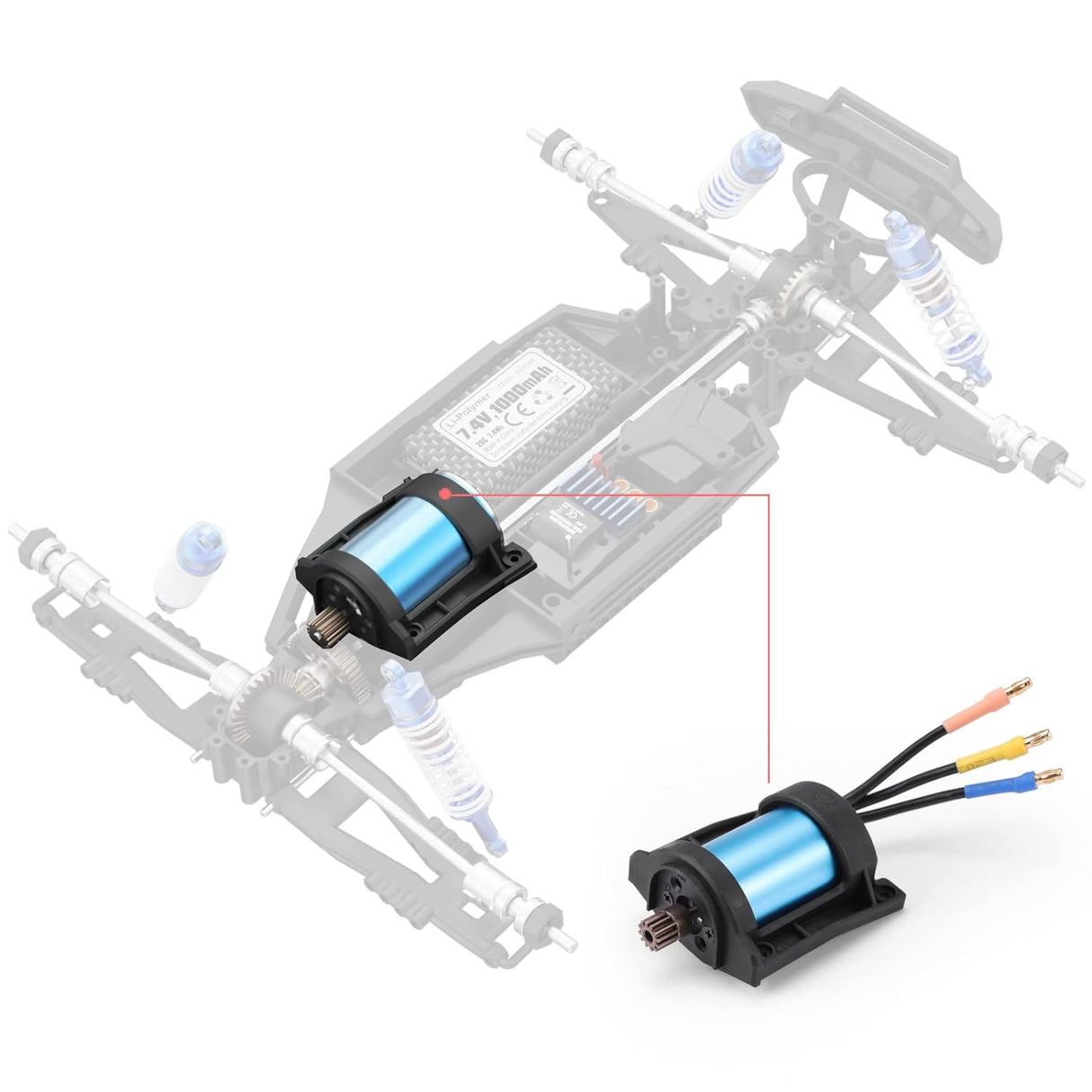 HAIBOXING 1/12TH Scale RC Cars Spare Parts Brushless Motor with Brushless Motor Pinion Apply to 903A(90209&90212)