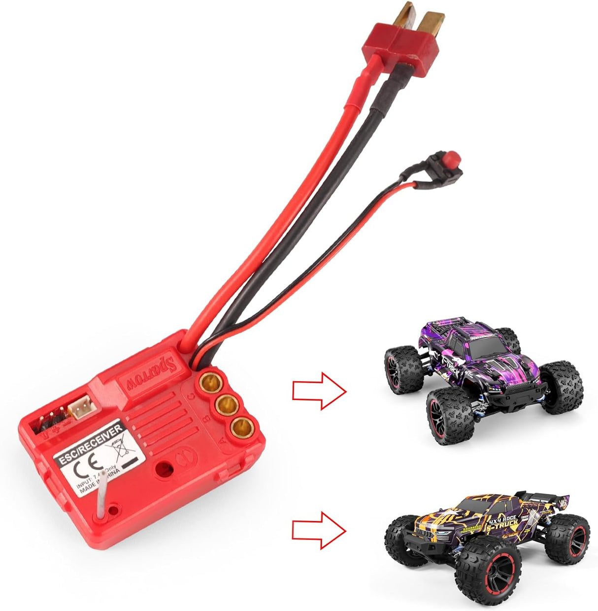 HAIBOXING 1/18TH Scale RC Cars Spare Parts Waterproof Brushless ESC/Receiver Apply to 18859A & 16890A (M1906)