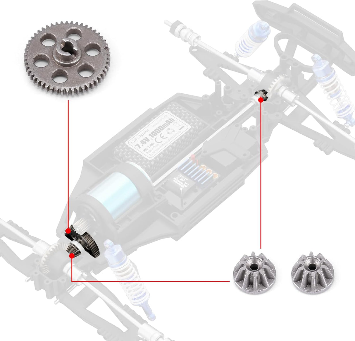 HAIBOXING 1/12th RC Car Spare Parts Sintered Steel Spur Gear & Drive Pinions Apply to 903A(90203)