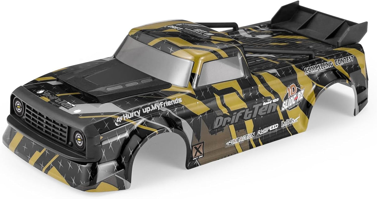 HAIBOXING Remote Control Car Spare Parts,1/18TH Drift RC Car Body Shell Black Replacement Part with Front Grill & Brackets & Hood Mount & Rear Cage &Wing Apply to 2196 (2196B01)