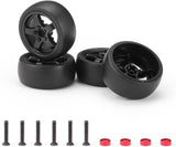HAIBOXING RC Drift Car Spare Parts,1/18 Remote Control replacement Drift Wheels Complete(Front/Rear) 4pcs with Wheel Rings Apply to 2196 & 2197(29012)