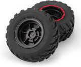 HAIBOXING RC Cars Accessories Tires, 1/12th Scale Brushless RC Truck Spare Parts Wheel Complete Red 2pcs Apply to HBX 903 & 903A (90115B)