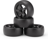 HAIBOXING RC Drift Car Spare Parts,1/18 Remote Control replacement Drift Wheels Complete(Front/Rear) 4pcs with Wheel Rings Apply to 2196 & 2197(29012)