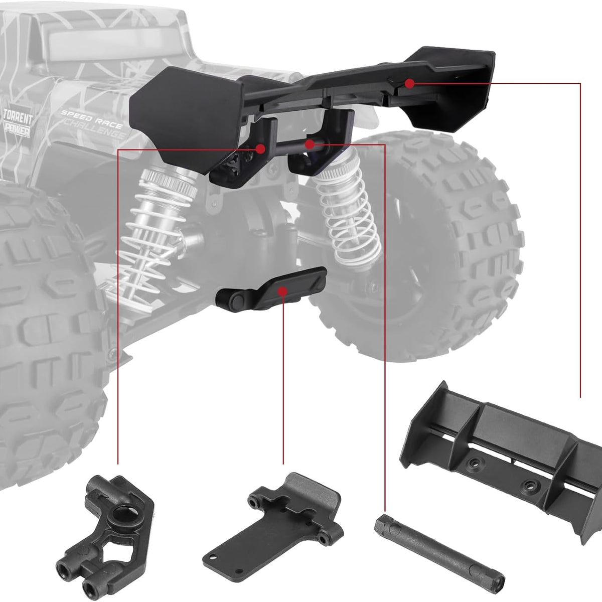 HAIBOXING RC Parts 1/16TH Scale Brushless RC Car Spare Parts Rear ...