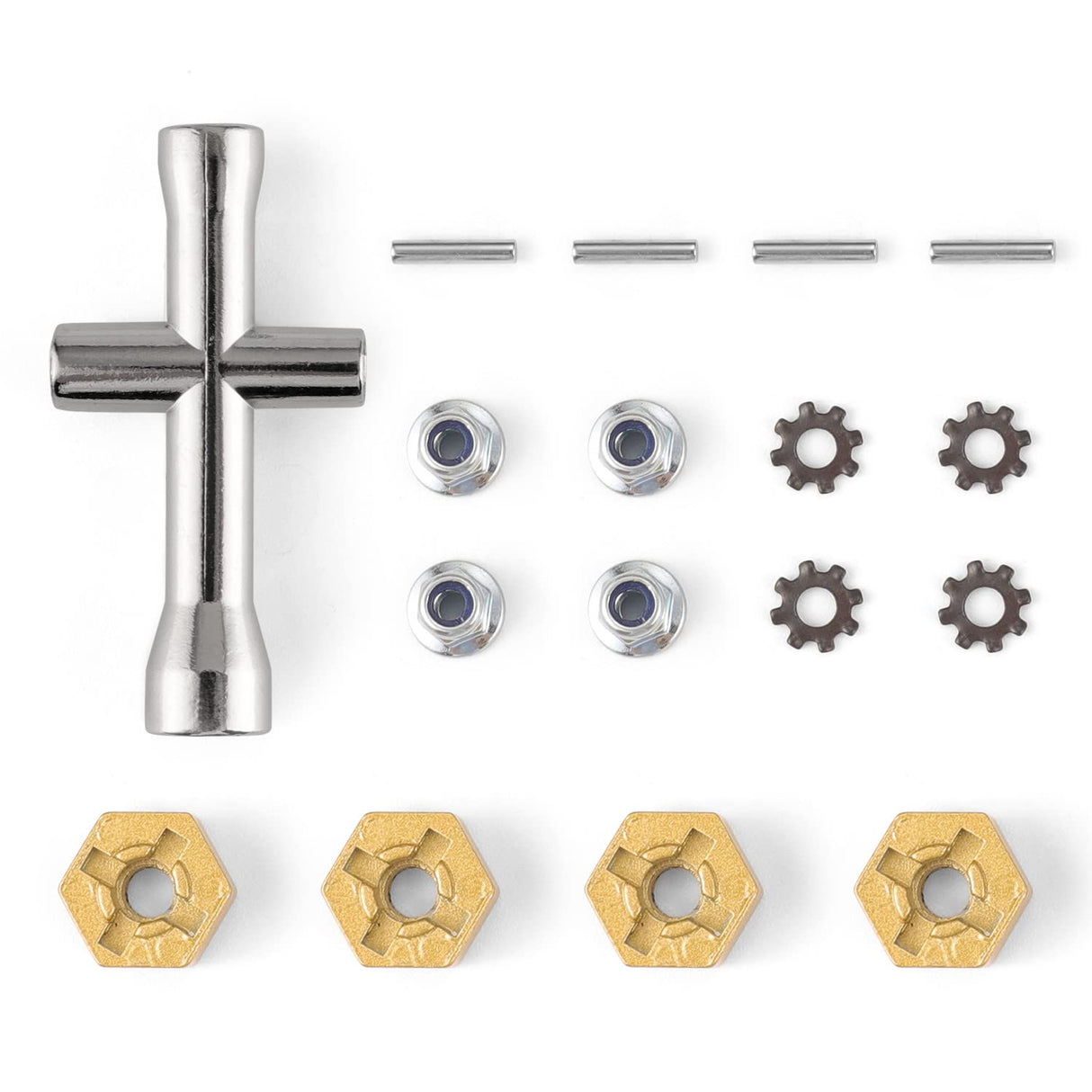 HAIBOXING RC Car 1/18 Scale Spare Part for 2021 New Version 18859A Metal Wheel Hex. with Wheel Flange Lock Nut T002 T2121