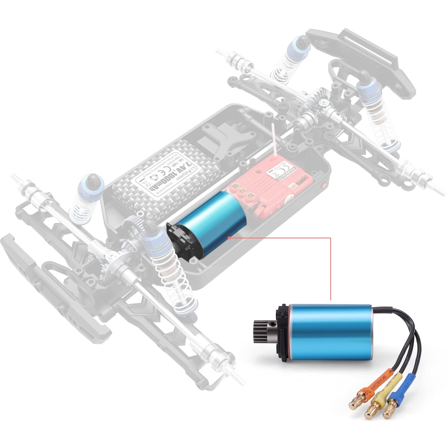 HAIBOXING Brushless Motor with Motor Pinion w/Set Screw Apply to